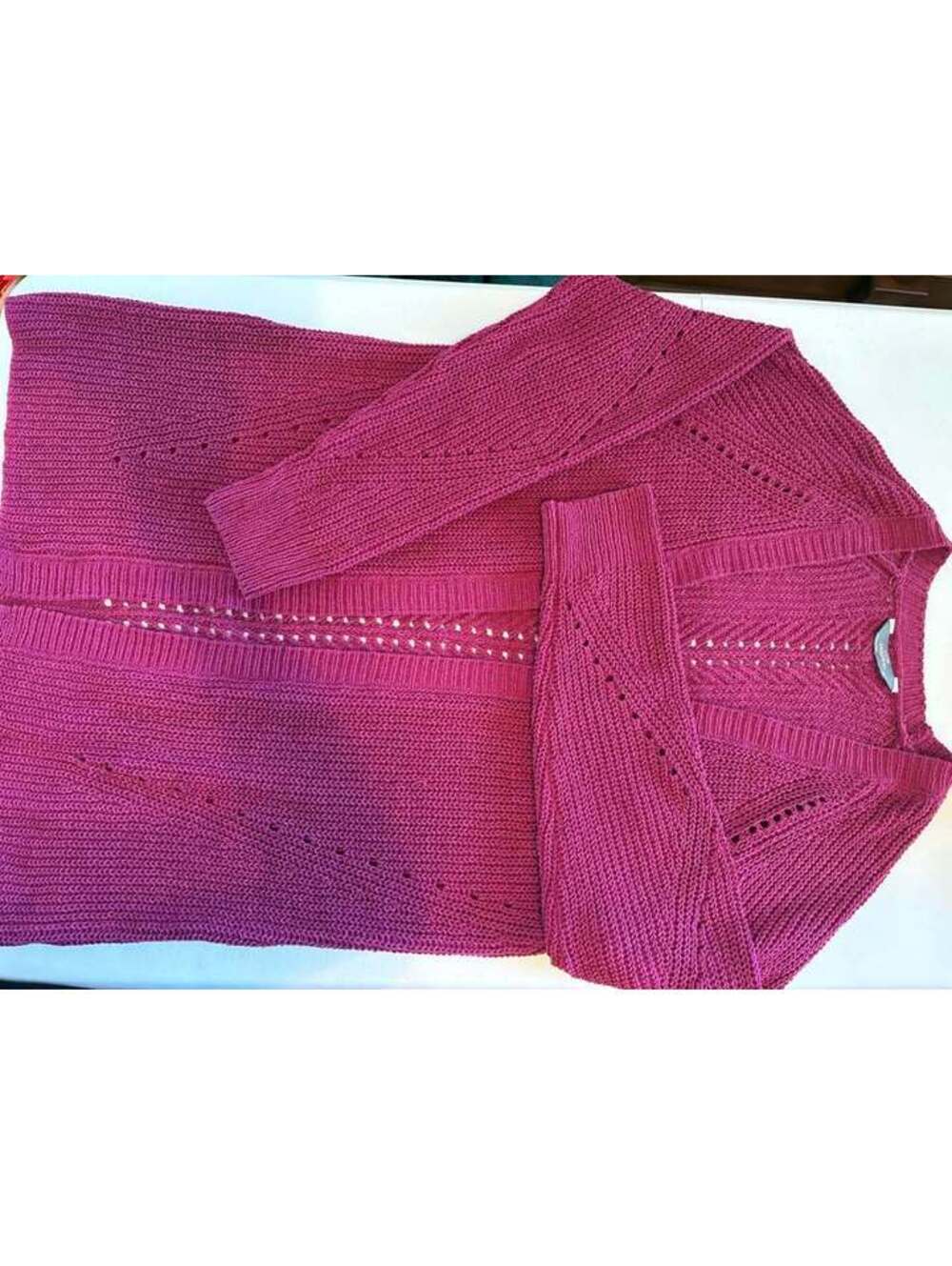 Magenta Chenille Cardigan Size M